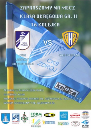 Liga Okręgowa Seniorów: CKS Zdrój Ciechocinek vs. GKS Fabianki