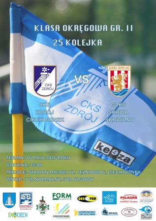 Liga Okręgowa Seniorów: CKS Zdrój Ciechocinek vs. Skrwa Skrwilno