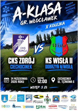 Klasa A Seniorów: CKS Zdrój Ciechocinek vs. Wisła II Dobrzyń n/Wisłą