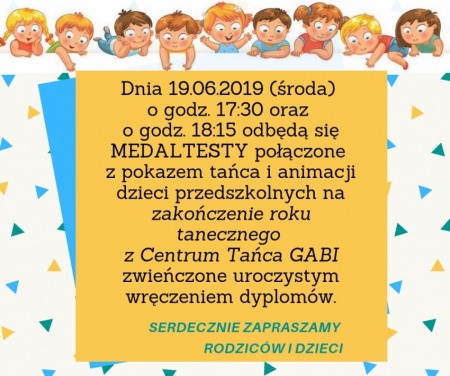 MEDALTESTY  pokaz tańca i animacji dzieci przedszkolnych