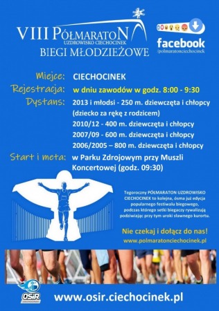VIII Półmaraton Uzdrowisko Ciechocinek Biegi Młodzieżowe