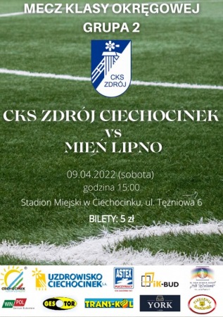 Liga Okręgowa Seniorów: CKS Zdrój Ciechocinek vs. Mień Lipno
