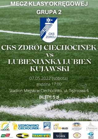 Liga Okręgowa Seniorów: CKS Zdrój Ciechocinek vs. Lubienianka Lubień Kujawski