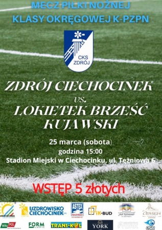 Liga Okręgowa Seniorów: CKS Zdrój Ciechocinek vs. Łokietek Brześć Kujawski