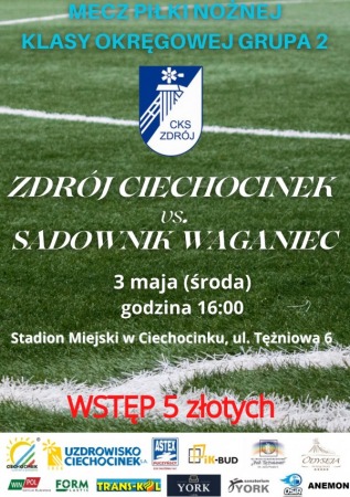 Liga Okręgowa Seniorów: CKS Zdrój Ciechocinek vs. Sadownik Waganiec