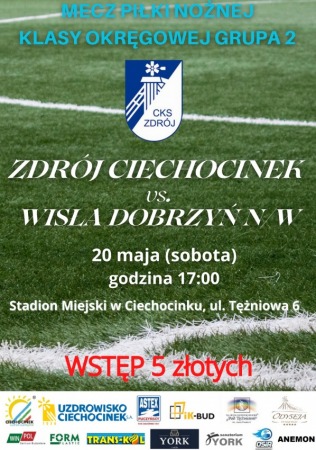 Liga Okręgowa Seniorów: CKS Zdrój Ciechocinek vs. Wisła Dobrzyń nad Wisłą