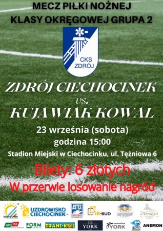 Liga Okręgowa Seniorów: CKS Zdrój Ciechocinek vs. MGKS Kujawiak Lumac Kowal