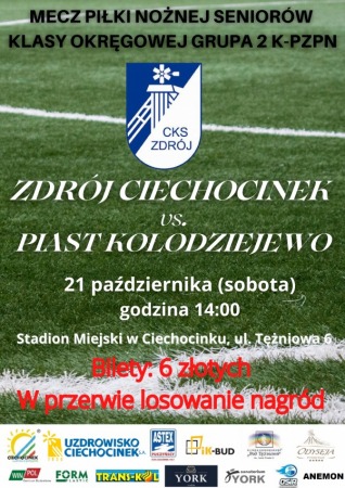 Liga Okręgowa Seniorów: CKS Zdrój Ciechocinek vs. Piast Kołodziejewo