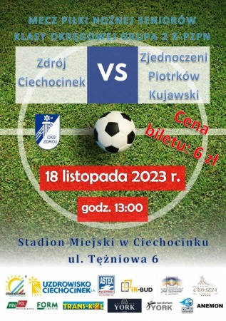 Liga Okręgowa Seniorów: CKS Zdrój Ciechocinek vs.  MLKS "Zjednoczeni" Piotrków Kujawski