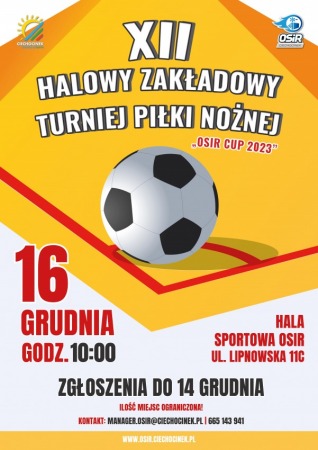 XII Halowy Zakładowy Turniej Piłki Nożnej „OSiR CUP 2023”